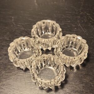 Set of Four Vintage Cut Glass Salt Dip/cellars